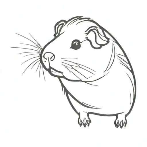 Small guinea pig tattoo design idea