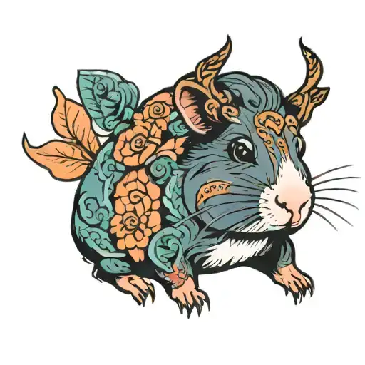 Small guinea pig tattoo design idea