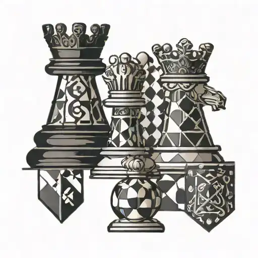 Chess piece king chess piece featuring tattoo design idea