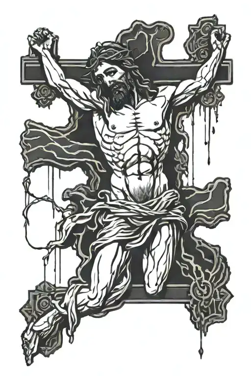 jesus christ crucifixion tattoo design idea