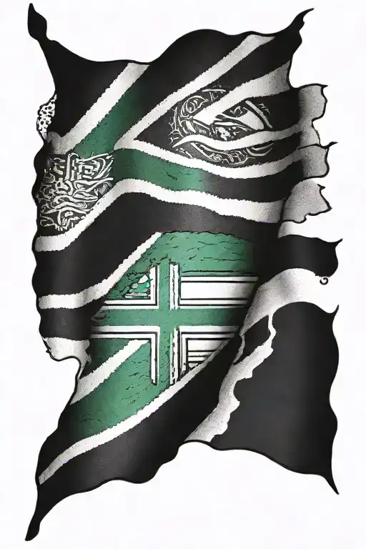 south african flag   tattoo design idea