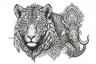 RSA sgape with big five tattoo design idea