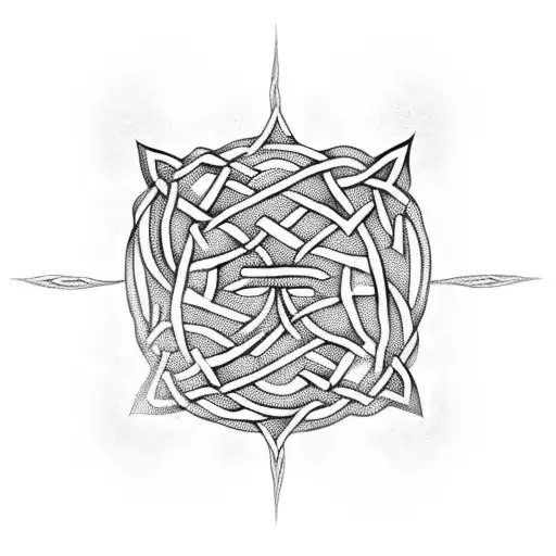 Celtic pattern bracelett transforming into dreadful tentacles tattoo design idea