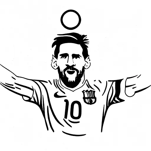 Messi with the World Cup tattoo design idea