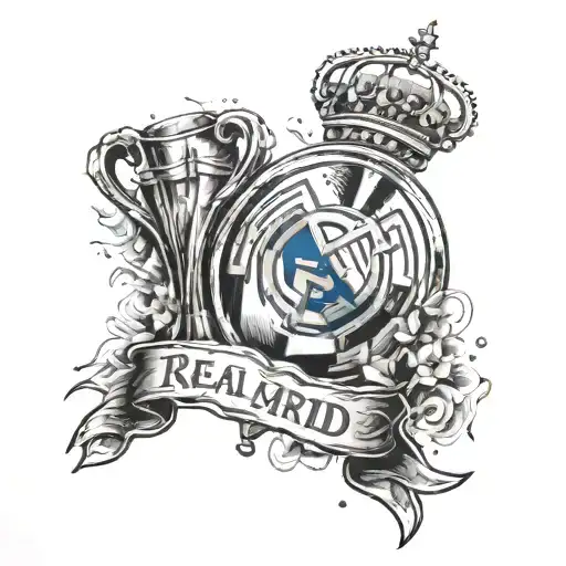 real madrid trophy tattoo design idea
