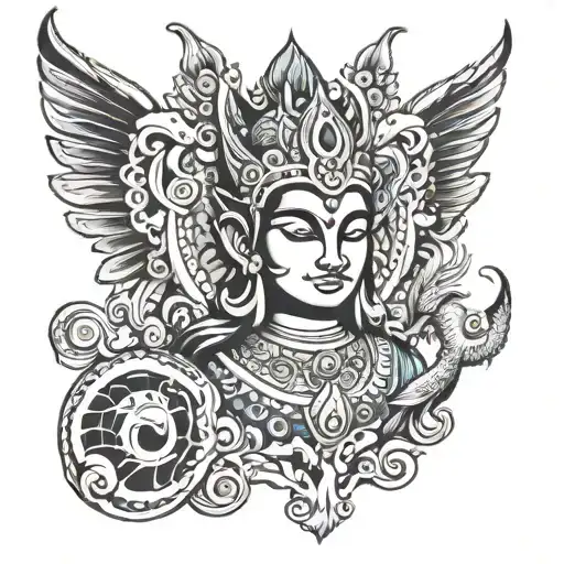 Vishnu tattoo design idea