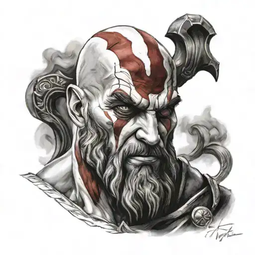 Kratos greek God tattoo design idea