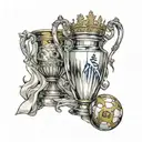 real madrid trophy tattoo design idea