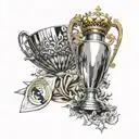 real madrid trophy tattoo design idea
