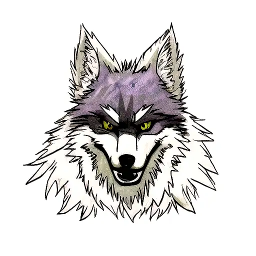 Wolf angry tattoo design idea