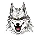 Wolf angry tattoo design idea