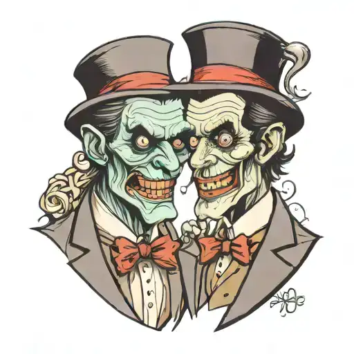 Dr Jekyl and Mr Hyde roarshach tattoo design idea