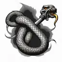 Snake wrapped around a sword tattoo design idea