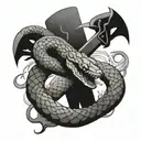 Snake wrapped around a sword tattoo design idea