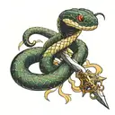 Snake wrapped around a sword tattoo design idea