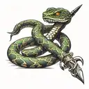 Snake wrapped around a sword tattoo design idea
