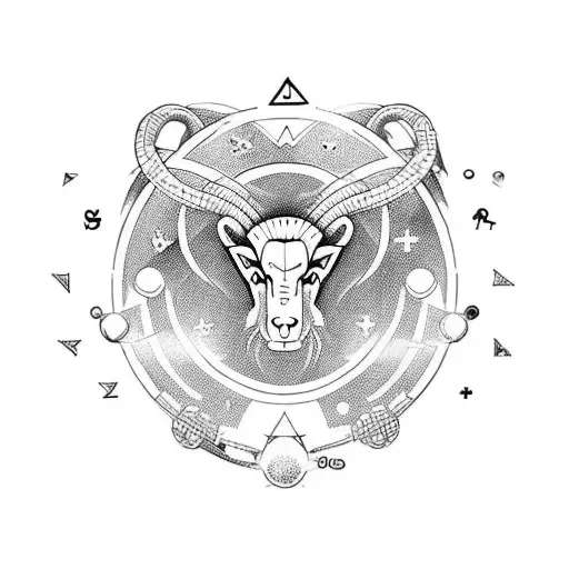 aries  zodiac sign with playstation controller buttons.  tattoo design idea
