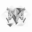 2 triangles overlapping to look like an arrow. With elements of Michigan in and around the triangles  tattoo design idea