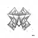 2 triangles overlapping to look like an arrow. With elements of Michigan in and around the triangles  tattoo design idea