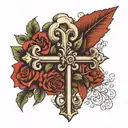 skeleton key with name written tattoo design idea