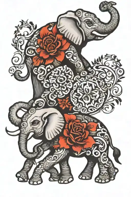 elephant and faith abide  tattoo design idea