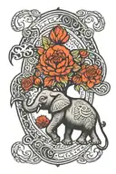 god is greater than the highs and lows symbol with elephant  tattoo design idea