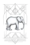 god is greater than the highs and lows symbol with elephant  tattoo design idea