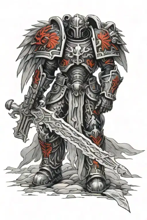 Sanguinius 40k blood ravens tattoo design idea