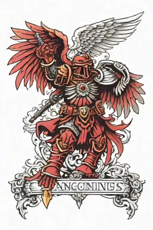 Sanguinius 40k blood ravens tattoo design idea
