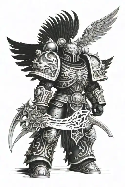 Sanguinius 40k blood ravens tattoo design idea