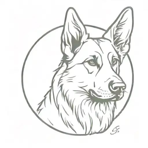 german shepherd dog tattoo design idea