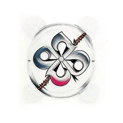 "3-17" with lucky clover and "9-12 with fish hook tattoo design idea