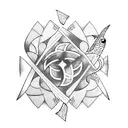 "3-17" with lucky clover and "9-12 with fish hook tattoo design idea