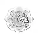 "3-17" with lucky clover and "9-12 with fish hook tattoo design idea