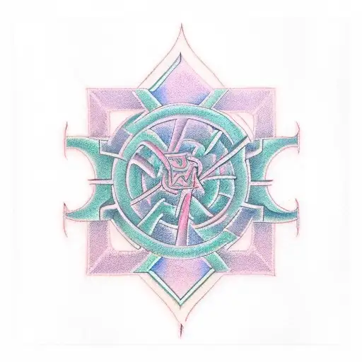 A numerology-inspired maze with dragon protecting tattoo design idea