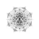 A psychedelic animal with sacred geometry patterns tattoo design idea