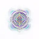 A psychedelic animal with sacred geometry patterns tattoo design idea