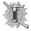 criss cross hammer tattoo design idea