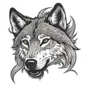 gray wolf head tattoo design idea