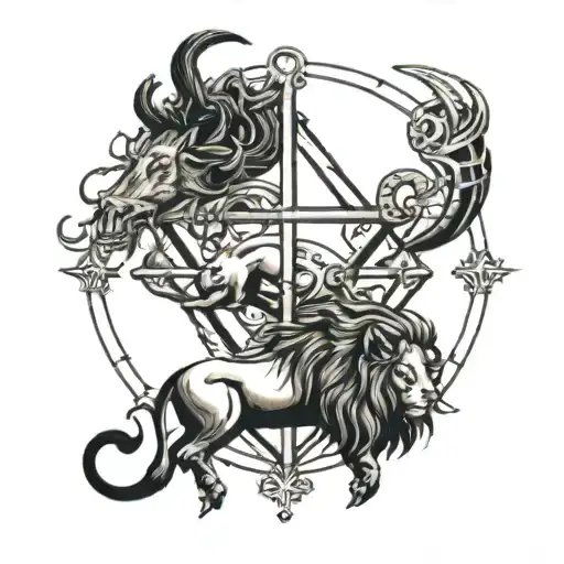 libra Leo Taurus Scorpio Capricorn tattoo design idea