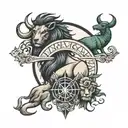 libra Leo Taurus Scorpio Capricorn tattoo design idea