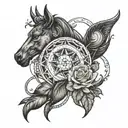 libra Leo Taurus Scorpio Capricorn tattoo design idea