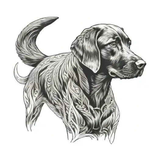 black labrador dog tattoo design idea