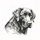 black labrador dog tattoo design idea