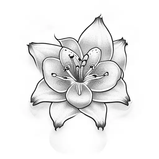 Torii gate and a lilly flower  tattoo design idea