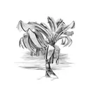 banana tree tattoo design idea