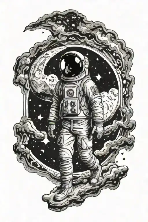 kid cudi man on the moon tattoo design idea
