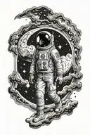 kid cudi man on the moon tattoo design idea