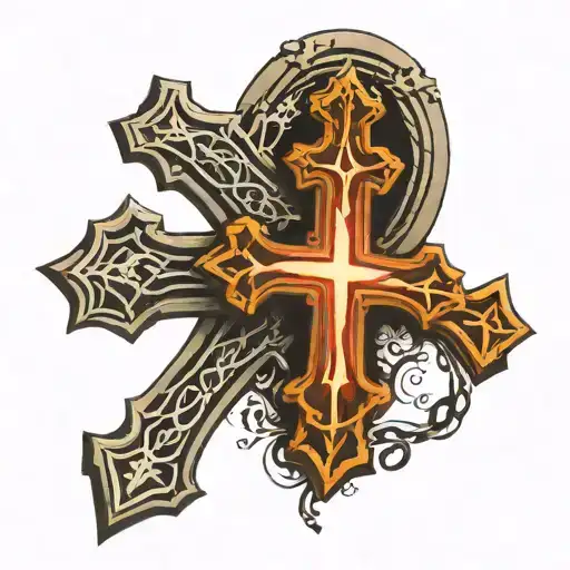 three crosses horizontally a scar tattoo design idea