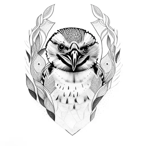 kookaburra a willow tree half sleeve tattoo design idea